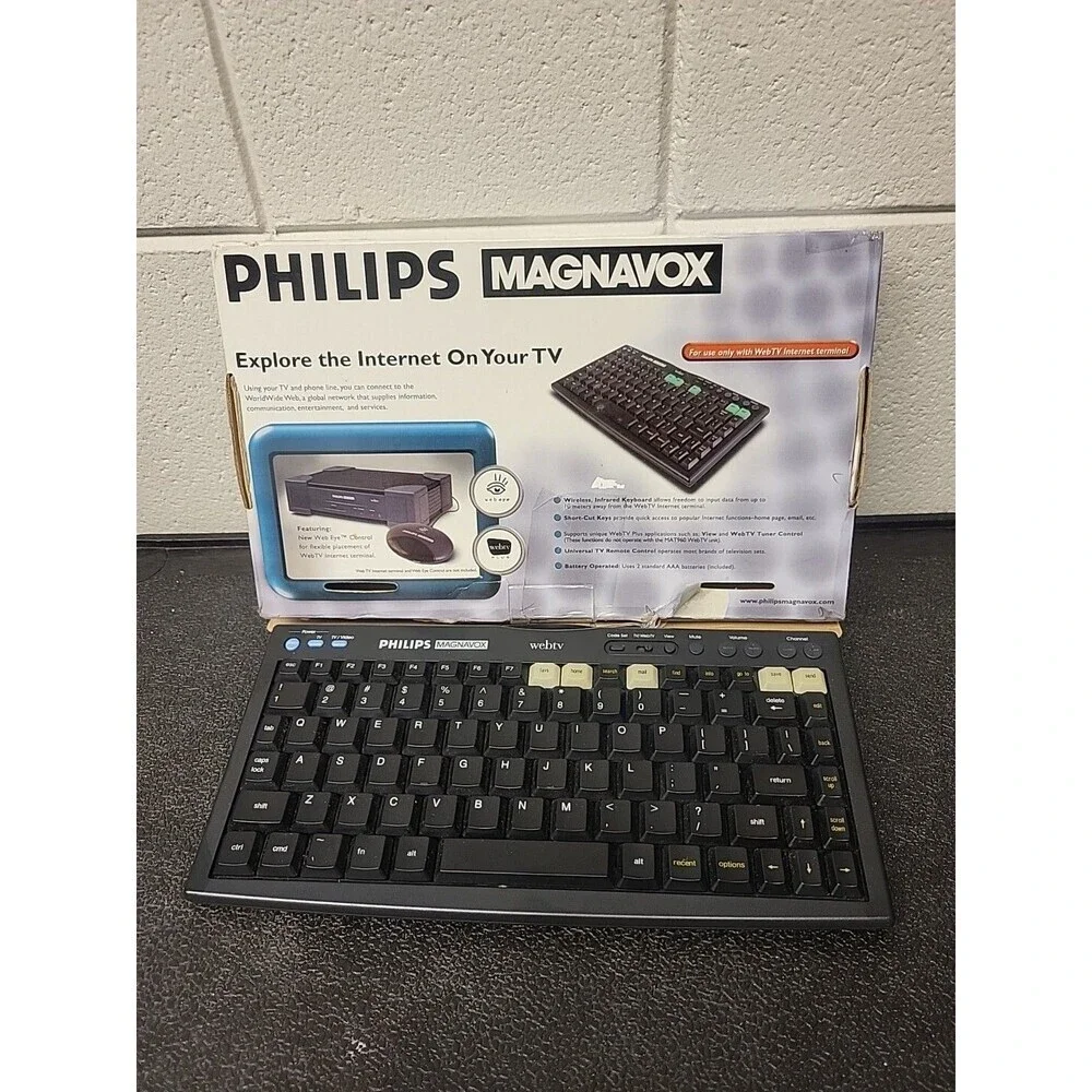 Philips Magnavox Webtv Plus MWK122BK Wireless MSN WebTV Keyboard Untested